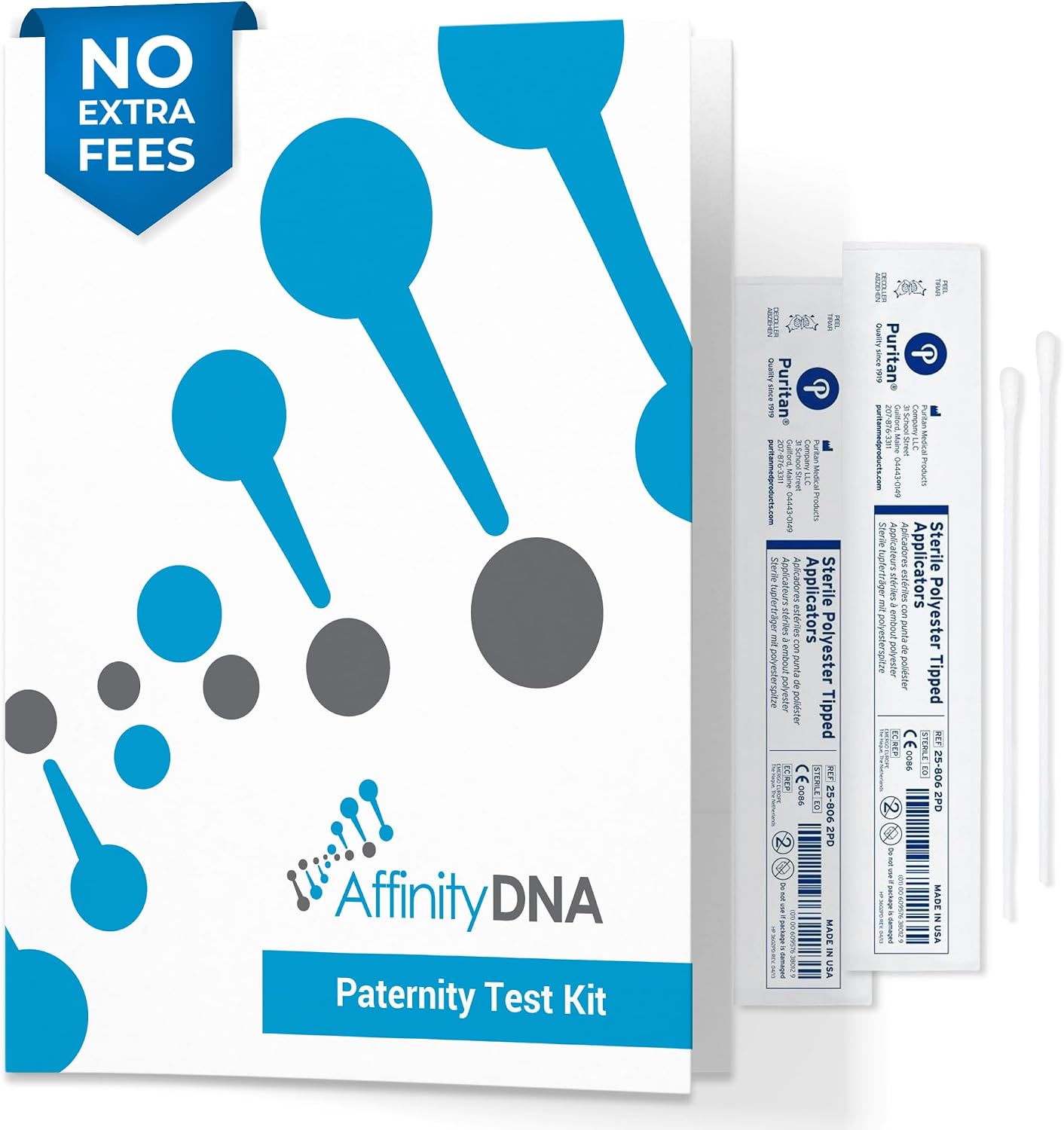 AffinityDNA Paternity DNA Test Kit | 99.99% Accurate Genetic Swab Test | Complete Kit with No Extra Fees | Paternity Home DNA Testing Kits for Father, Mother and 1 Child | Results in 4 Working Days