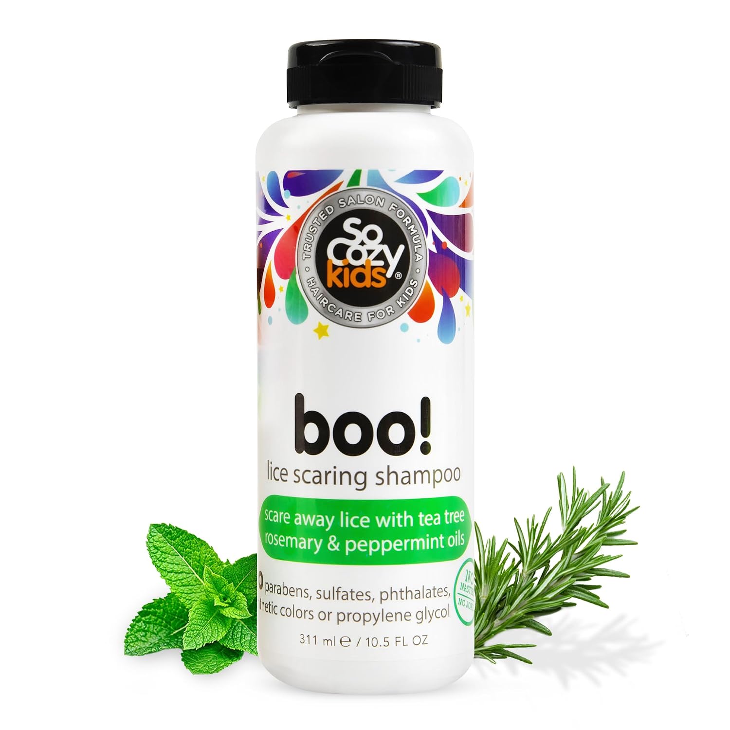 SoCozy Kids Boo! Lice Shampoo, Gentle Lice Treatment, 10.5 Fl Oz