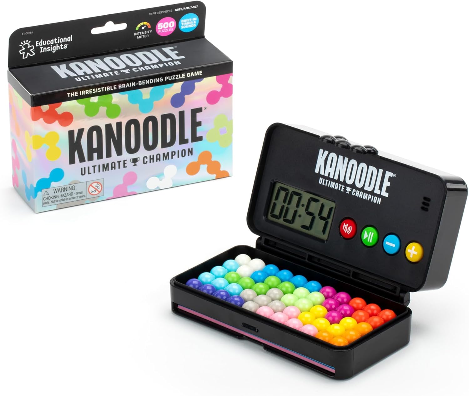 Learning Resources Kanoodle Ultimate Champion, Gifts for 7 Year Olds, Brain & Logic Puzzle Game With 500 Challenges, Includes Countdown Timer and Sounds, Solo Play, Travel Games