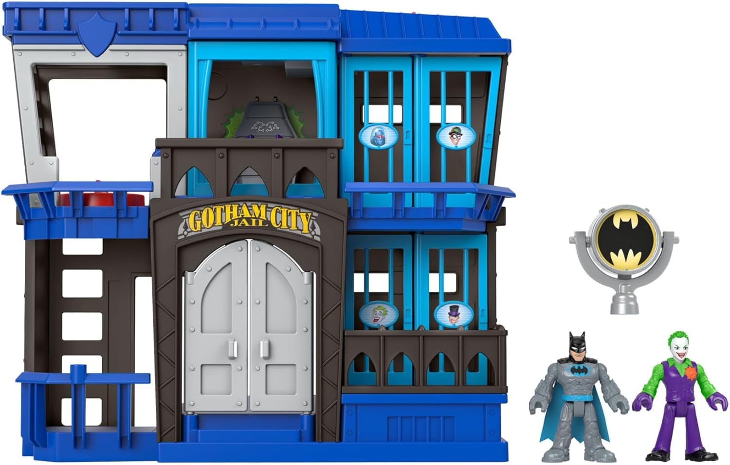 Fisher-Price Imaginext DC Super Friends Batman Toy Gotham City Jail Recharged Playset for Preschool Pretend Play Kids Ages 3+ Years, HHP81
