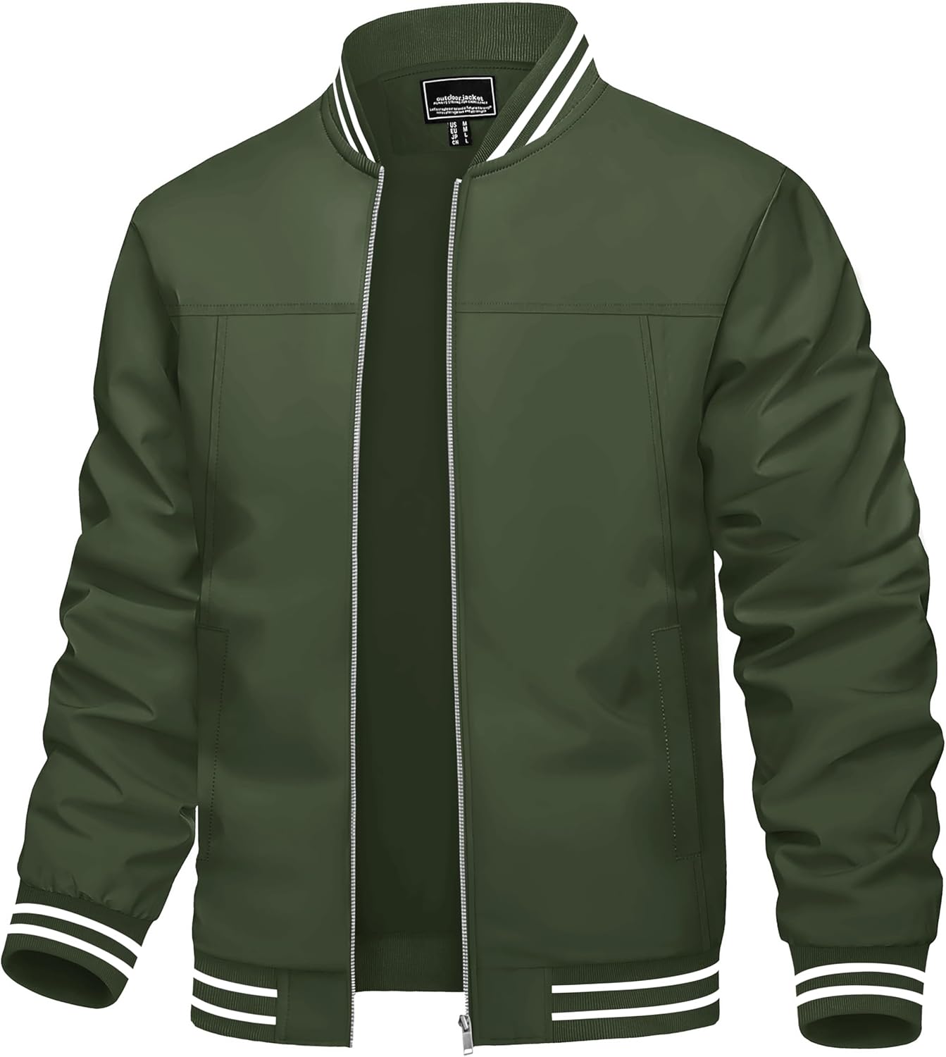 TACVASEN Men's Lightweight Jacket Casual Spring Fall Windbreaker Bomber Zip Up Coat With Pocket
