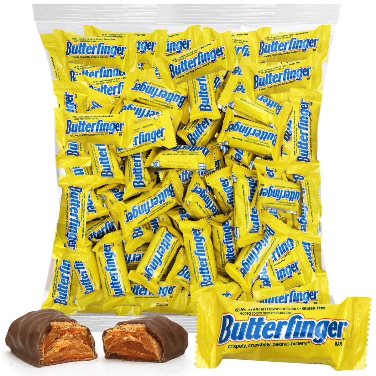 Mini Candy Bars, Butterfingres, Pack for Sharing, 2 lb