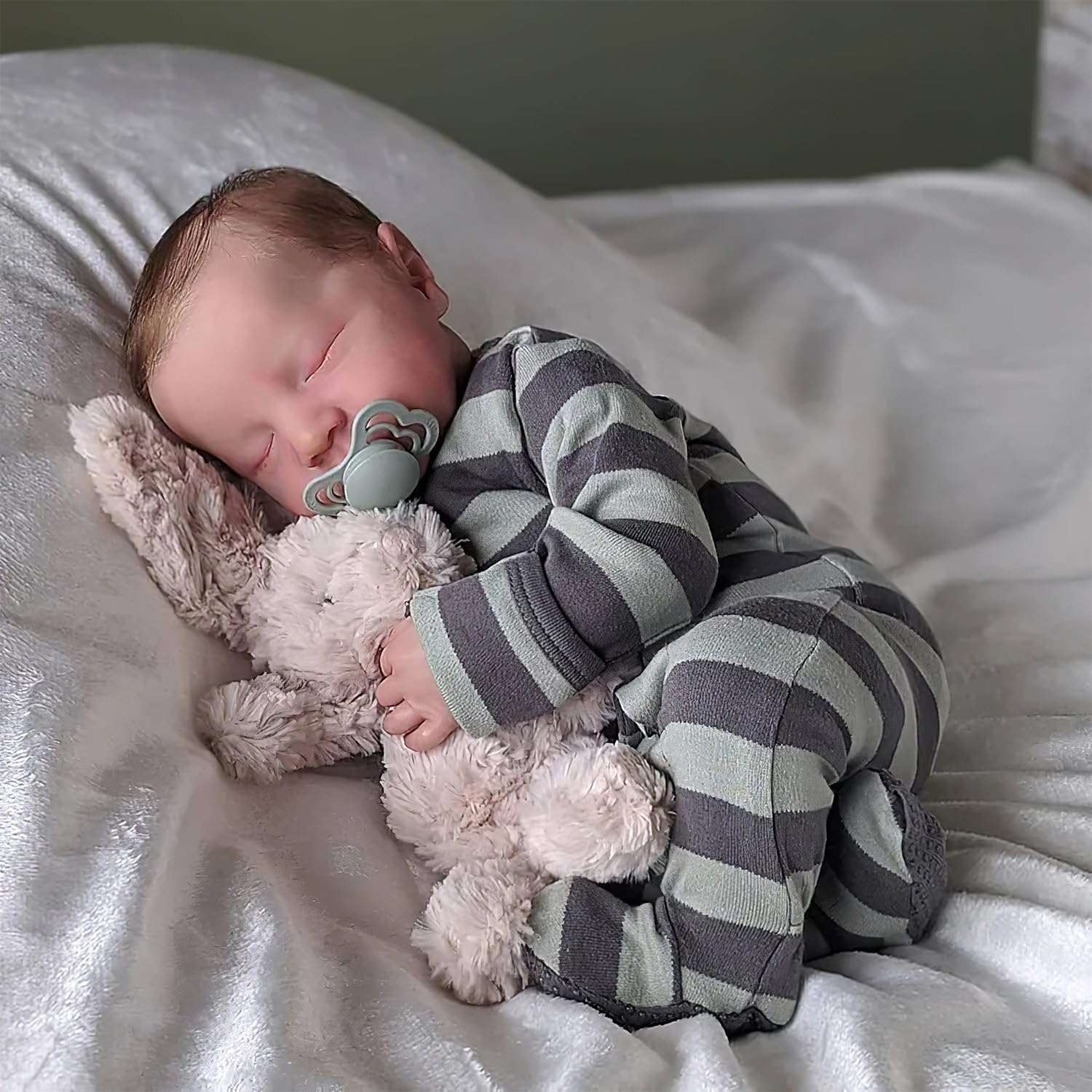 JIZHI Reborn-Baby Dolls Boy 20 Inch Lifelike Newborns Real Life Babies Doll That Look Real Softness Sleeping Newborn Rerbons Full Vin-yl Close Eyes