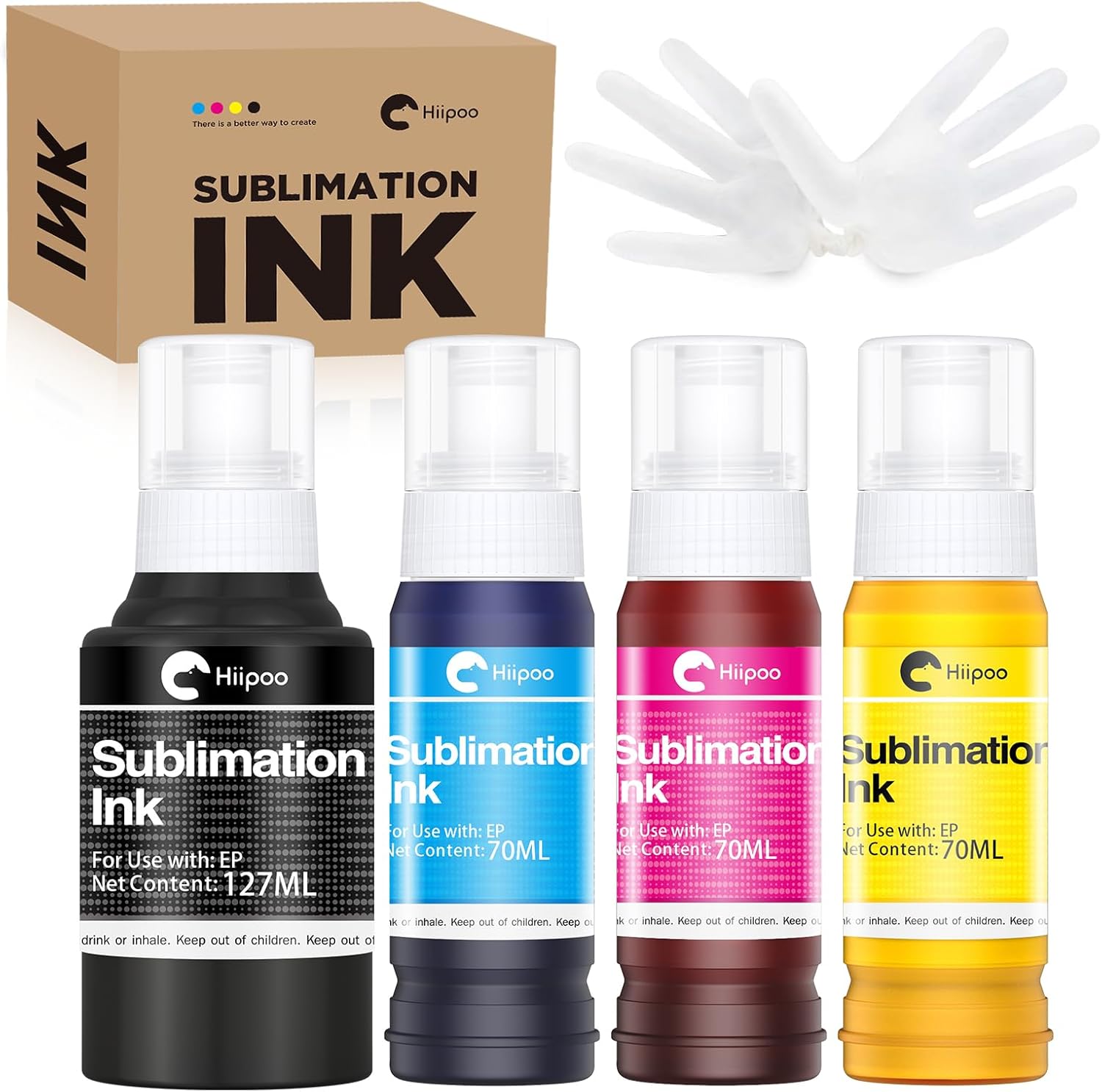 Hiipoo Sublimation Ink for ET-2720 ET-2760 ET-2800 ET-2803 ET-2830 ET-4800 ET-3760 ET-4700 ET-2850 ET-7720 ET-15000 Anti-UV/Upgrade Version/Offer Free ICC Printing