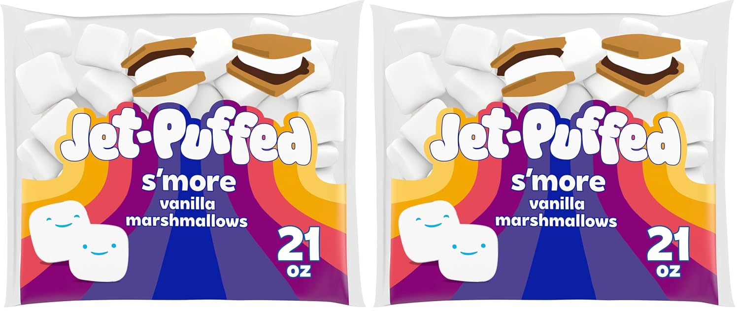 Jet-Puffed S'more Vanilla Marshmallows, 21 Oz (Pack of 2)