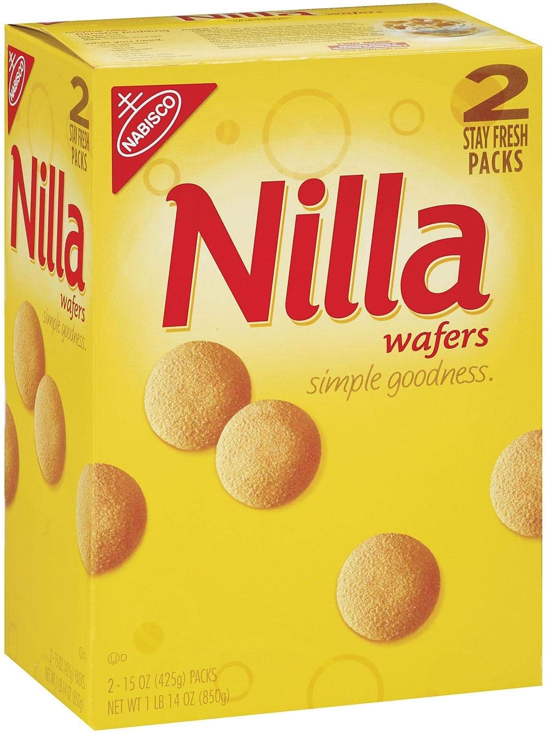 Nabisco Nilla Wafers Two 15 Ounce Packs Box