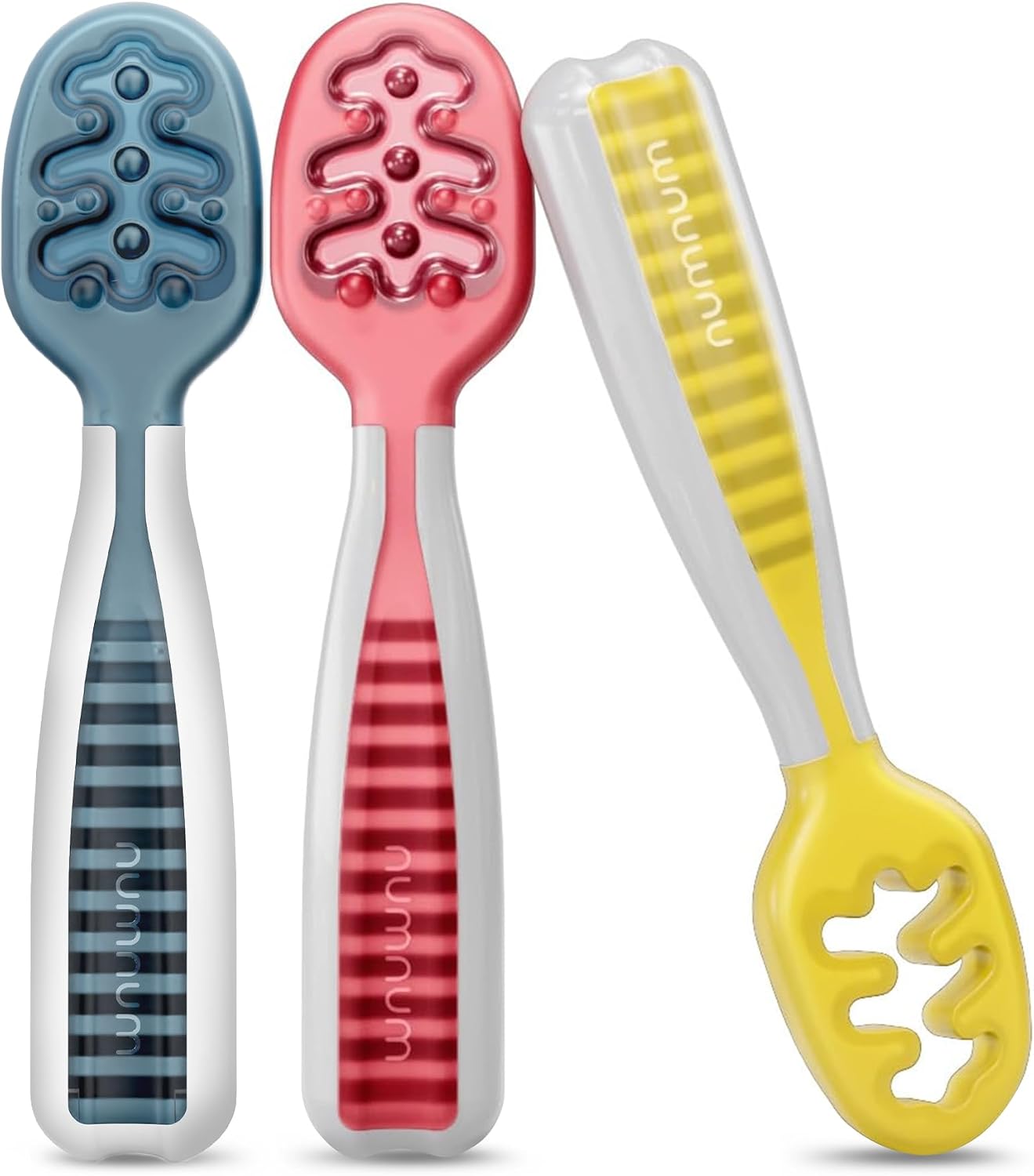 NumNum Baby Spoons Self Feeding 6 Months, 3-Pack Little Rainbow