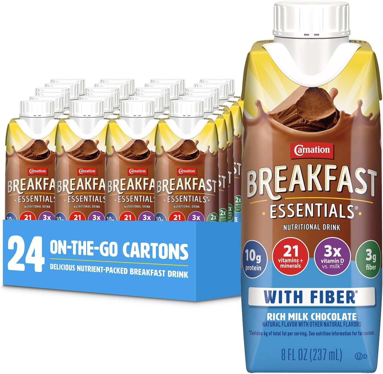 Carnation Breakfast Essentials High Protein Nutritional Drink with Fiber