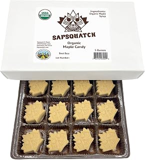 Sapsquatch Organic Maple Candy - 5 Ounces - Pure Maple Syrup Sugar Leaf Candy