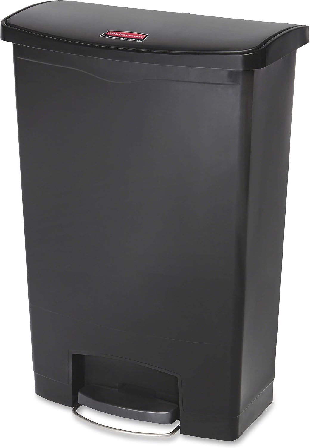 Rubbermaid Commercial Products Slim Jim Step-On Resin Front Bin 90 L Black – Heavy-Duty Waste Receptacle for Commercial or Home Use – 1883615