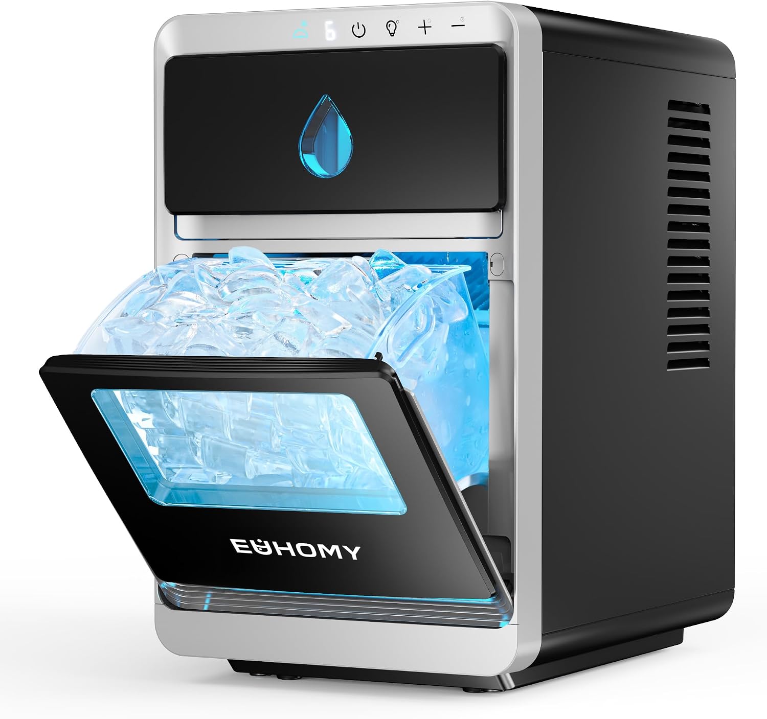 EUHOMY LunaArc™ Crescent Ice Maker Countertop, 3 Crescent Ice Cube Sizes, Auto Deep Cleaning & Timer, Portable Ice Maker Machine for Party/Bar/Home/Office