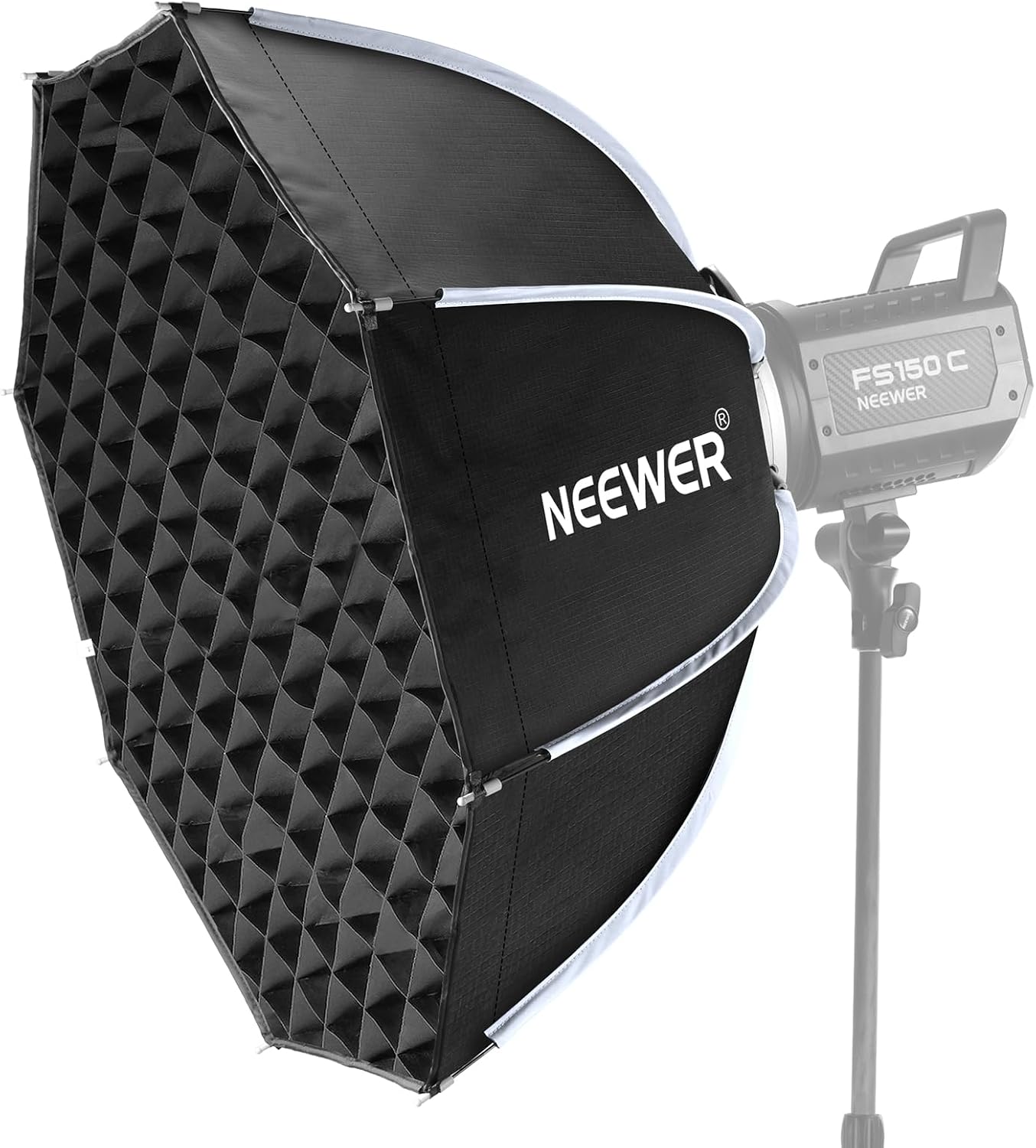 NEEWER Basics Octagonal Softbox Bowens Mount, 25.6" Quick Release Soft Box Lighting Set with Grid, Compatible with Aputure 150c Compatible with Godox SL60w, for FS300C FS150B HB80C CB200C Q6, NS63P