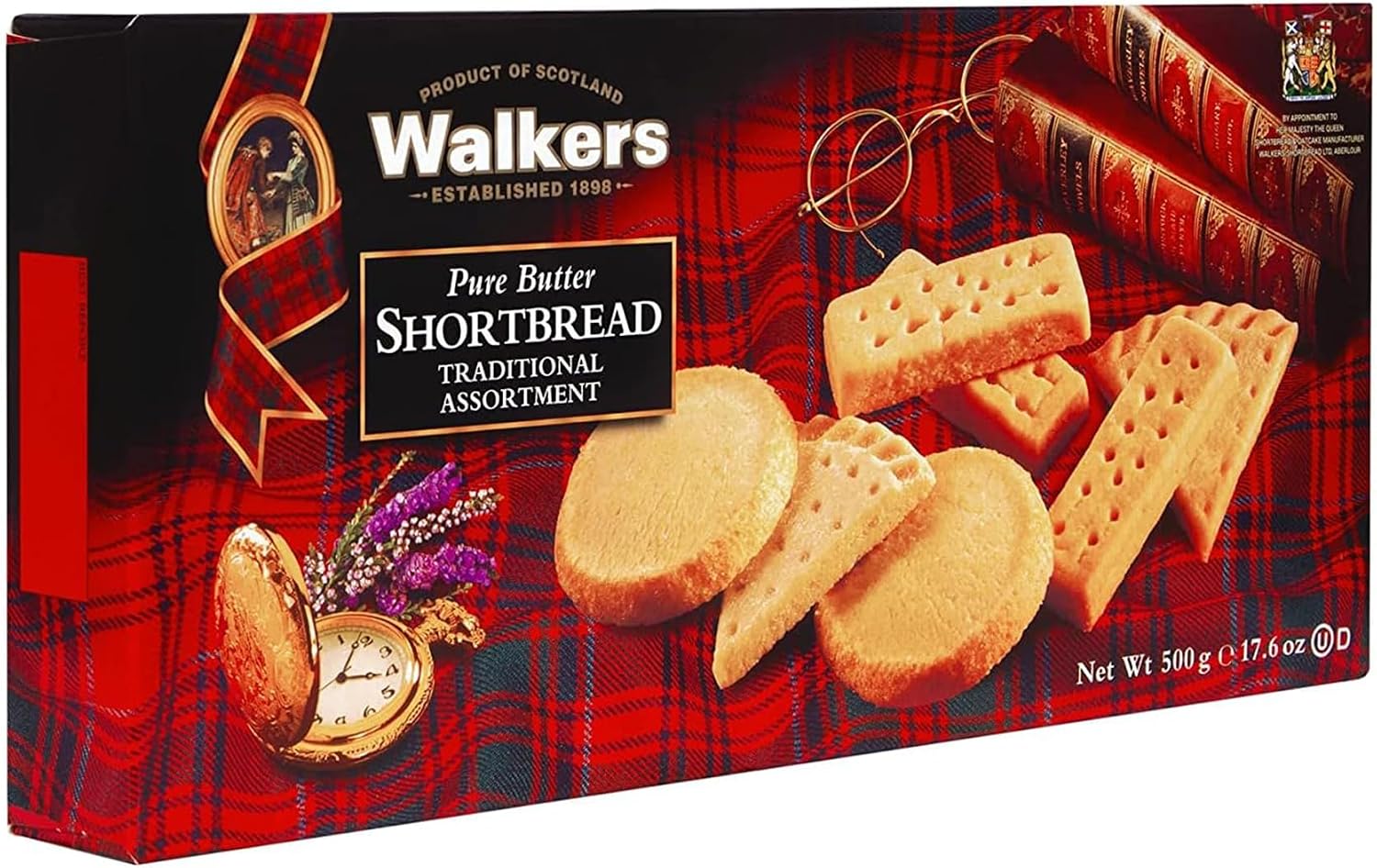 Walker's Shortbread Assortment – Traditional Scottish Pure Butter Biscuits Gift Box, 500 g