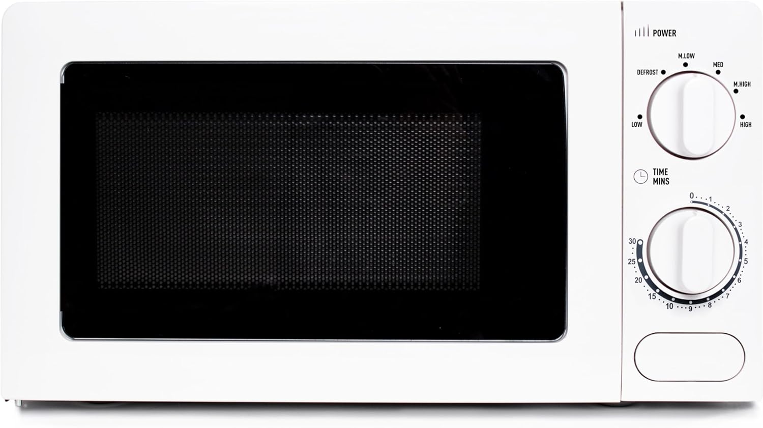 Haden 17l Microwave Oven - 700W Microwave, 6 Power Levels, 30 min Timer - Easy To Use and Clean - Defrost, Express Cooking - Small and Affordable White Microwave