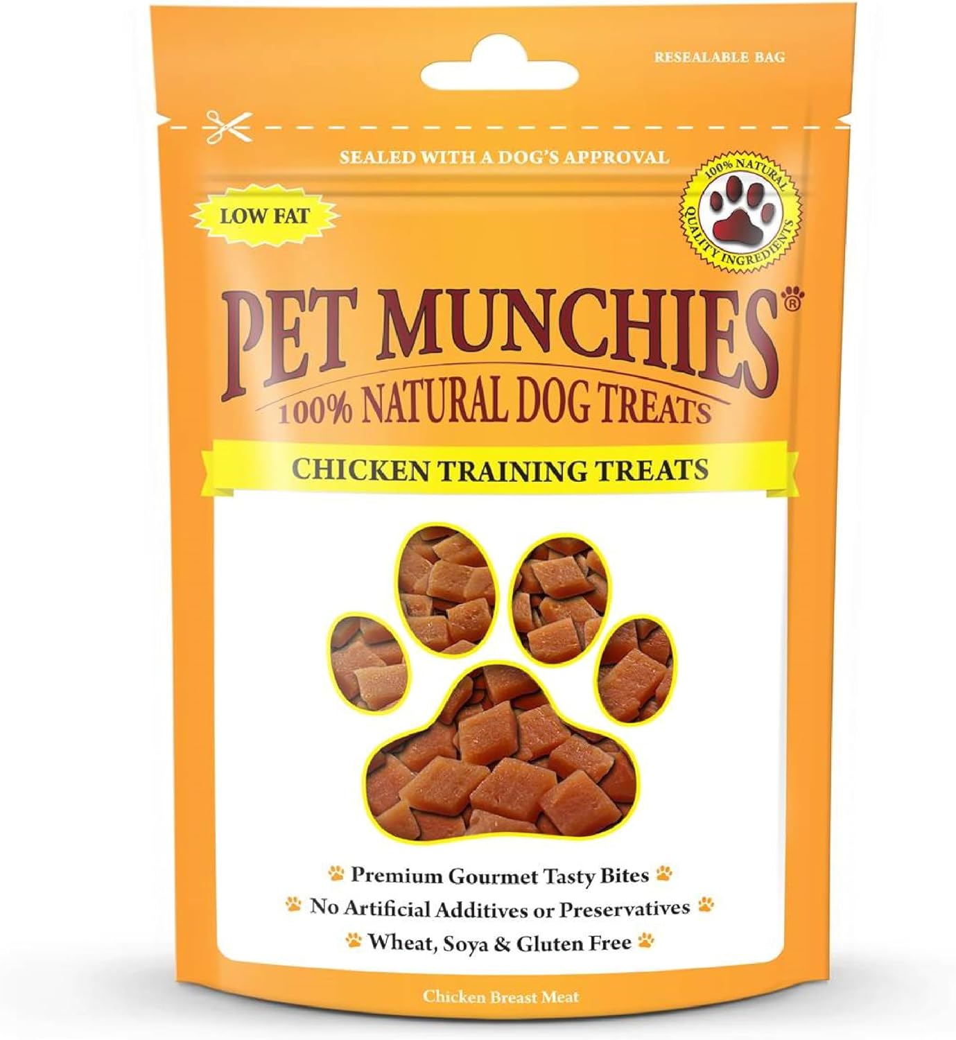 Pet Munchies Chicken Dog Training Treats, Grain Free Tasty Bites with Natural Real Meat, Low in Fat 50g
