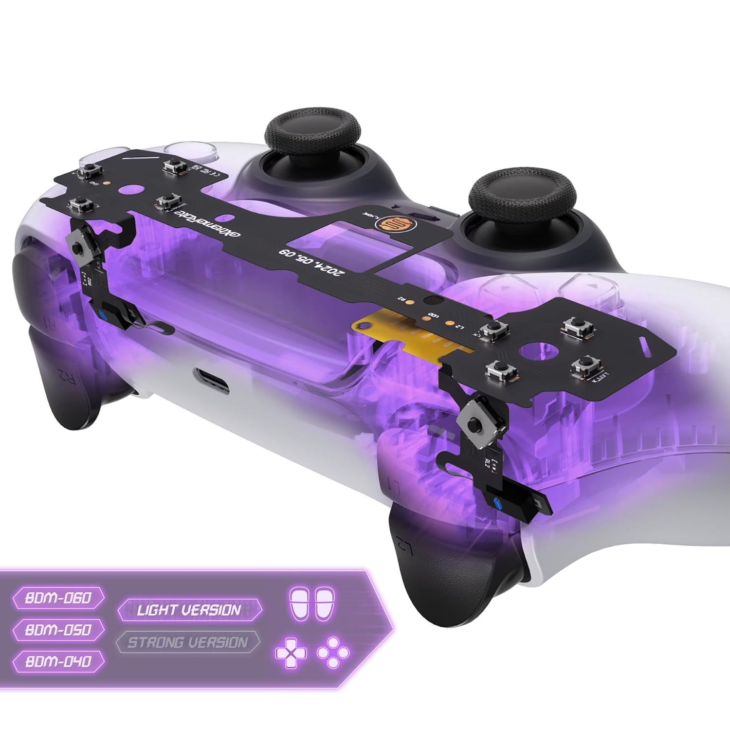 eXtremeRate Light Version Whole Clicky Kit V2 for PS5 Controller BDM-040 050 060 Shoulder Face Buttons, Micro Switch L2R2 Clicky Hair Trigger Kit Tactile L1R1 Face Buttons Mouse Click for PS5 Control