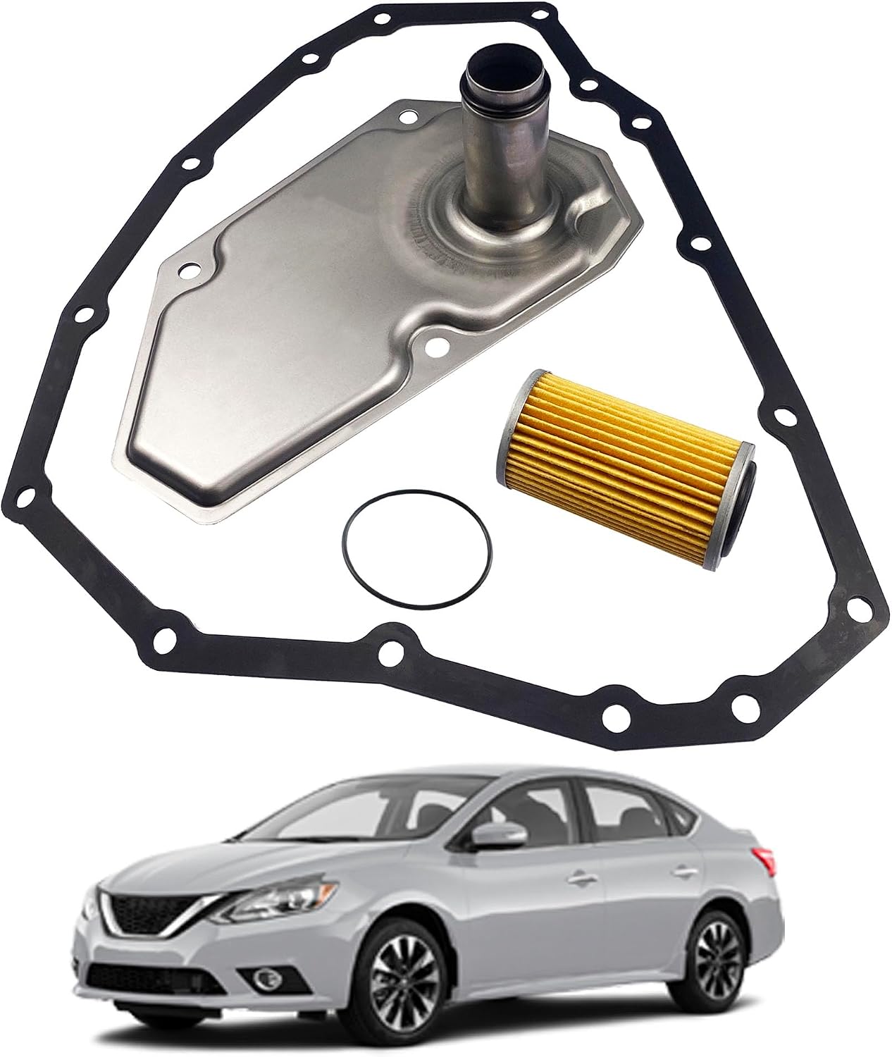 RE0F11A JF015E Transmission Filters & Oil Pan Gasket Kit Compatible With 2012-2019 Nissan Versa Sentra Versa Note Replaces 33010-JF015 31726-28X0A 31726-3JX0A RE0F11A
