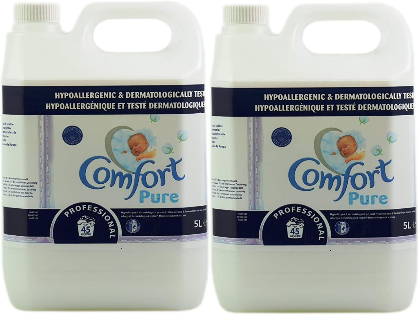 2x Comfort Pure 5L Professional Fabric Conditioner 90 Washes