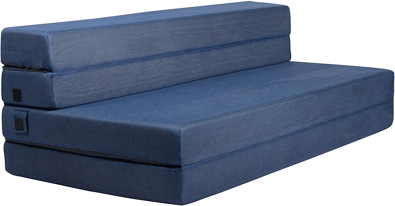 Milliard Folding Mattress, Thick High Density Foam Fold Out Sofa Chair Bed, Great for Guests, Camping, and Travel (Double)