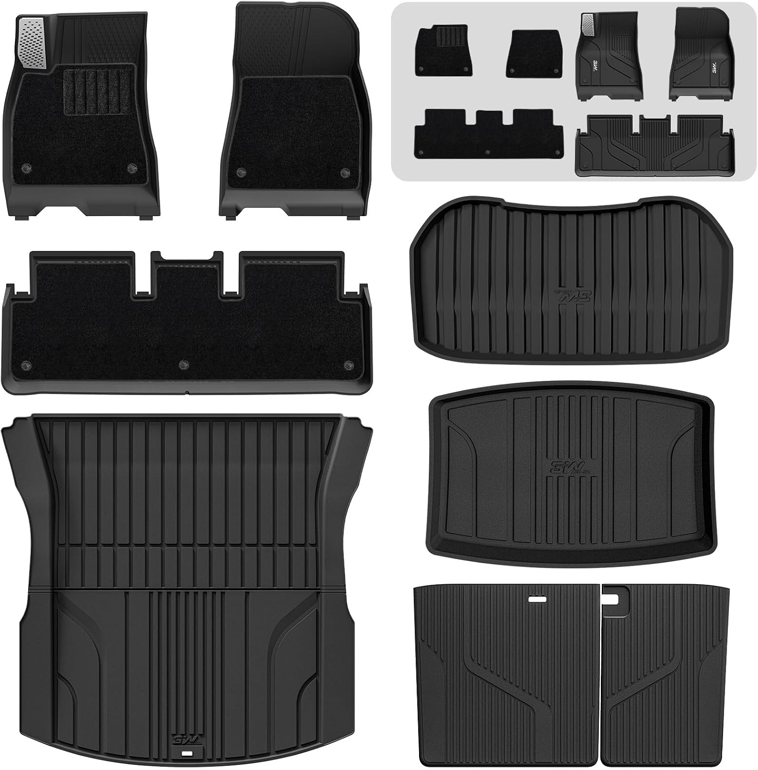 3W Tesla Model 3 Highland 2024 2025 2026 Floor Mats, Full Set with Carpets