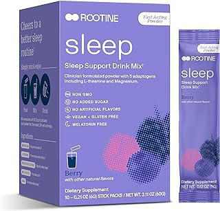 Sleep Melatonin-Free Magnesium Sleep Powder | GABA, Phosphatidylserine, L-Theanine, Myo-inositol | Calm Drink Mix to Help Relax & Support Healthy Mood 10pk