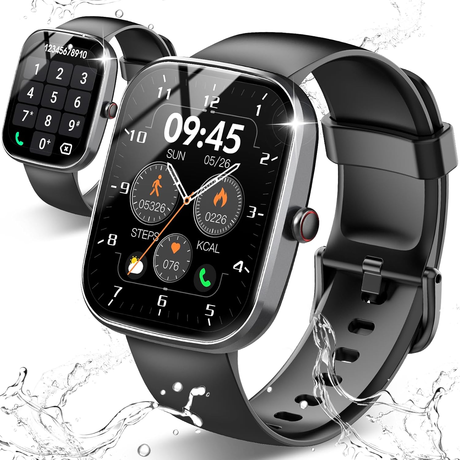 Smart Watch, 1.91" HD Screen Smartwatch for Men Women, Fitness Watch with Heart Rate/Sleep Monitor/Steps Monitor, 110+ Sports Modes, IP68 Waterproof Activity Trackers for Android iOS