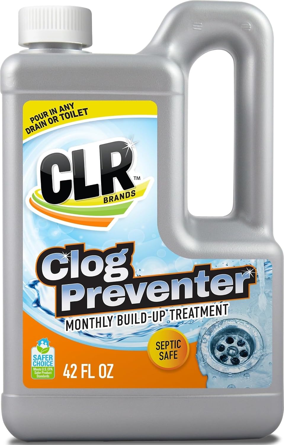 CLR Clear Pipes & Drains Clog Remover and Cleaner, For Shower, Sink, Toilet, Garbage Disposal, 42 Ounce Bottle