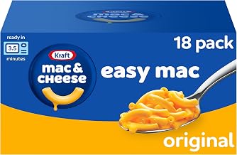 Kraft Easy Mac Original Mac & Cheese Macaroni and Cheese Dinner Microwavable Dinner, 18 ct Packets