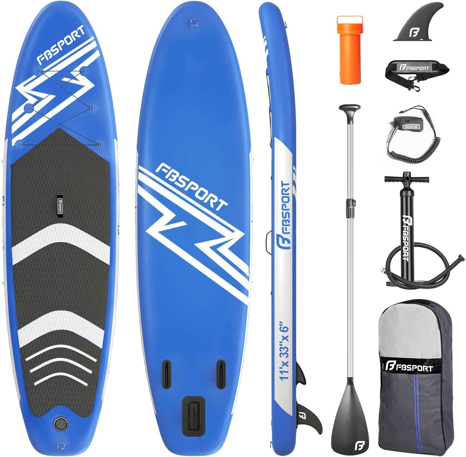 FBSPORT Inflatable Stand Up Paddle Boards,SUP Board,6" Thick Stand Up Paddle Boarding,Paddling Board for Youth & Adult,Surfboard,SUP with Adjustable Paddle/Backpack/Pump/Removable Fin
