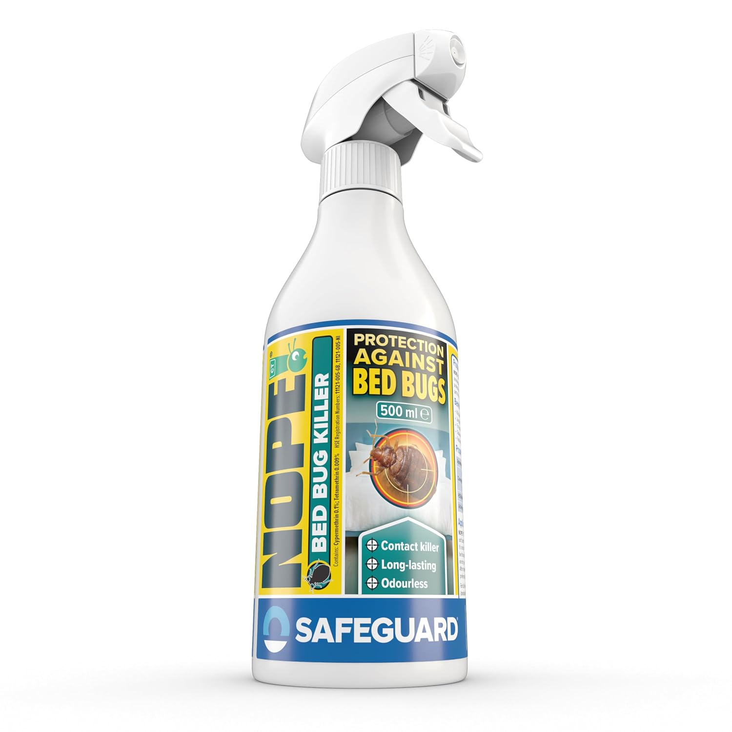 NOPE! Bed Bug Killer Spray Treatment (500ml) - Odourless & Non-Staining, Extended Residual Kill up to 3 Months for Mattress, Bed Frames, Carpets, Furniture