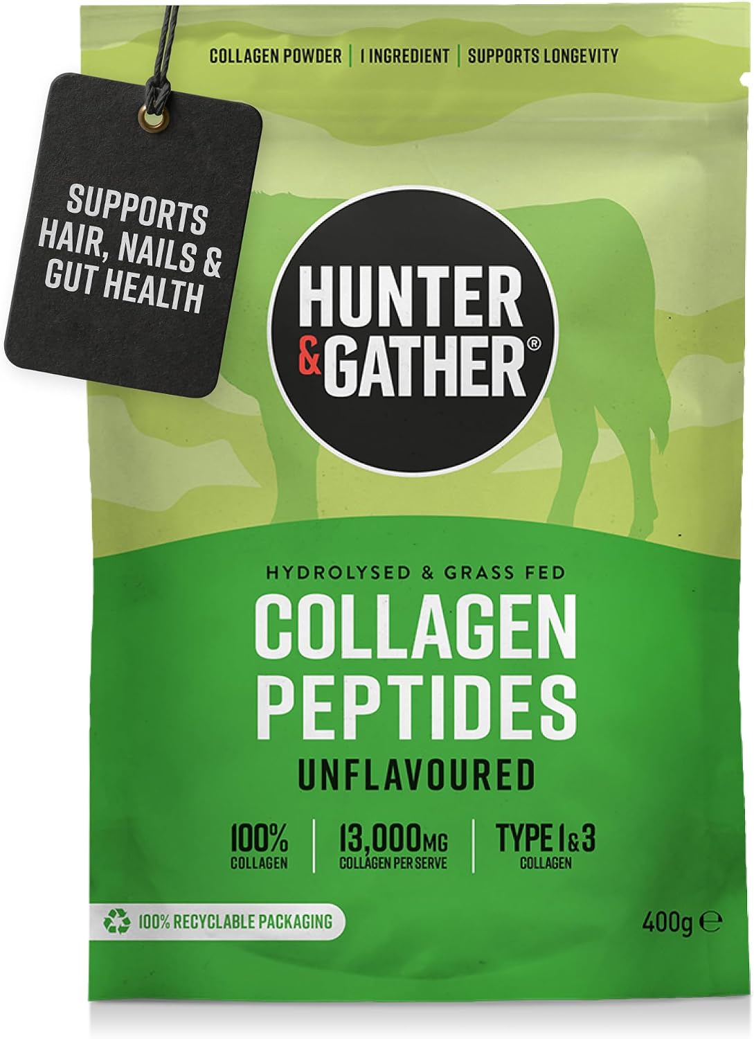Hunter & Gather Bovine Collagen Powder Supplements for Women & Men 400g