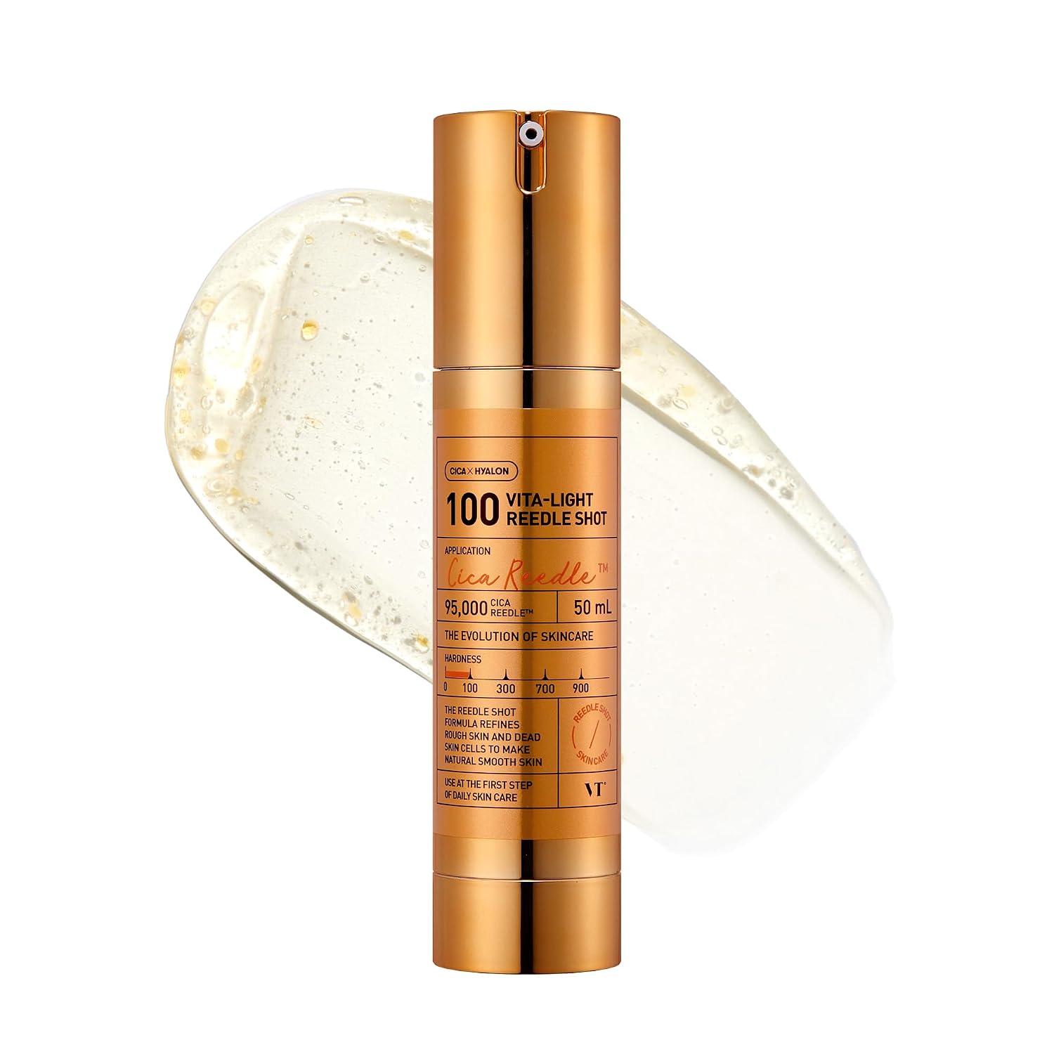 VT Cosmetics Vita-Light Reedle Shot 100, Serum with Vitamin C Capsules, Vitamin E, Hydrating Care, Korean Skincare for Sensitive Skin 1.69Fl Oz(50ml)