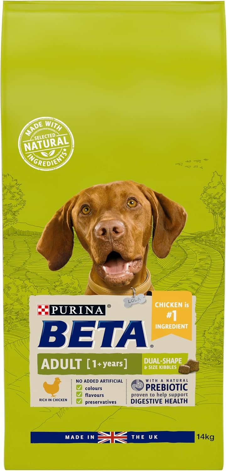 BETA Adult Dry Dog Food - Rich in Chicken - Probiotic for Digestion 14KG
