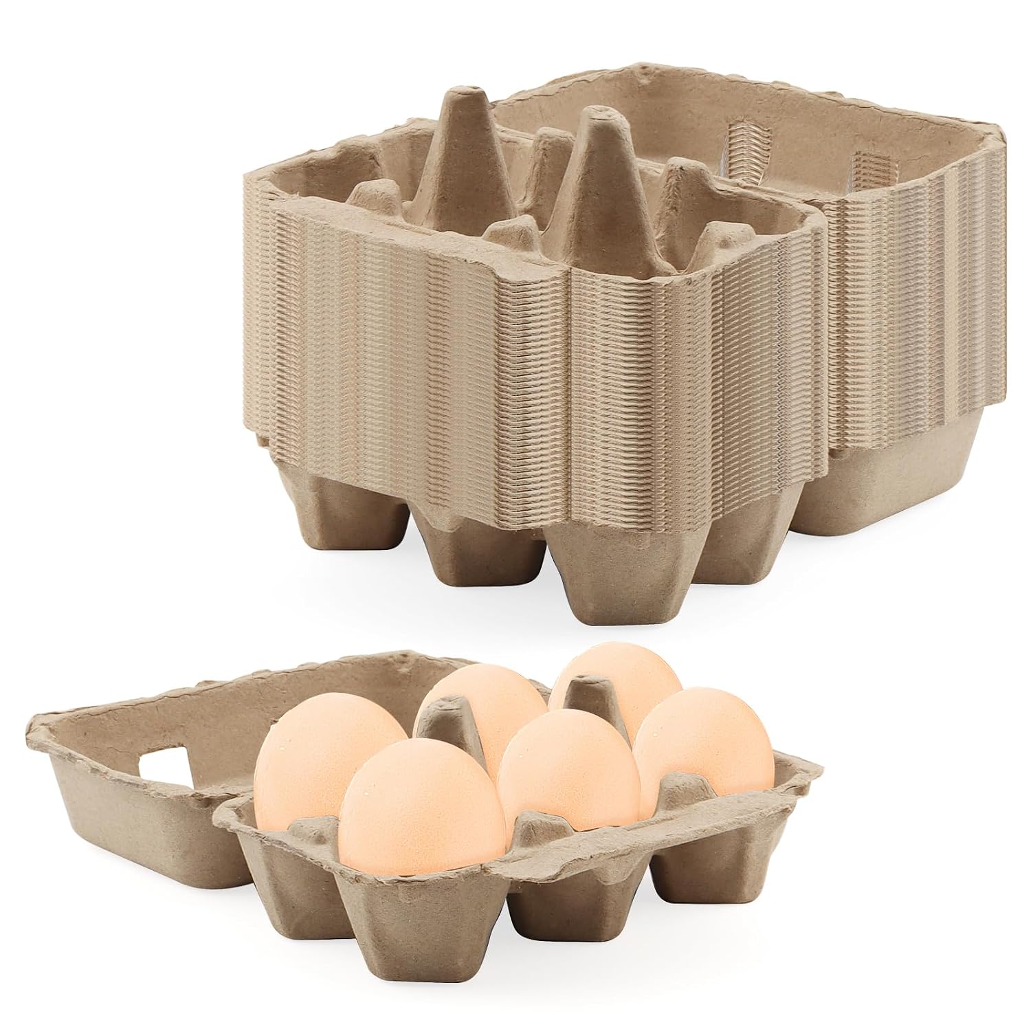 MUKCHAP 40 PCS 6 Count Cardboard Paper Egg Boxes, Pulp Egg Cartons Egg Container for Farm, Home