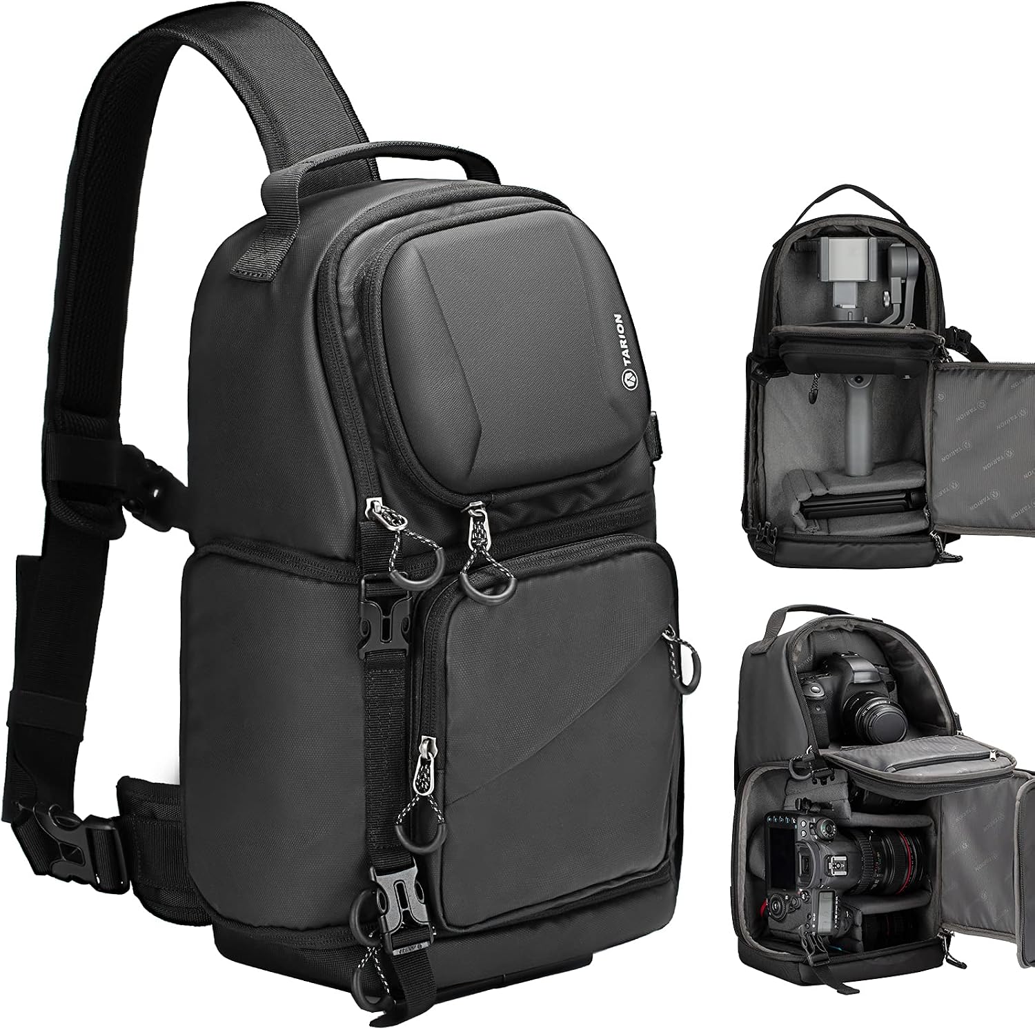 TARION Camera Sling Shoulder Bag - Camera Shoulder Bag with Side Access Waterproof Raincover for DSLR SLR Cameras TR-S