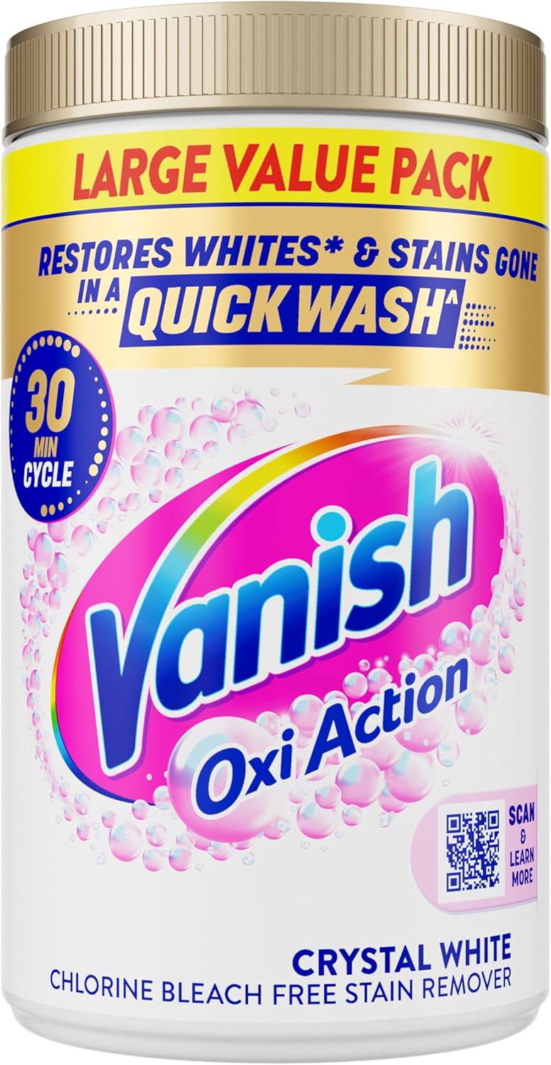 Vanish Fabric Stain Remover, Gold Oxi Action Powder Crystal Whites, 1.41 kg