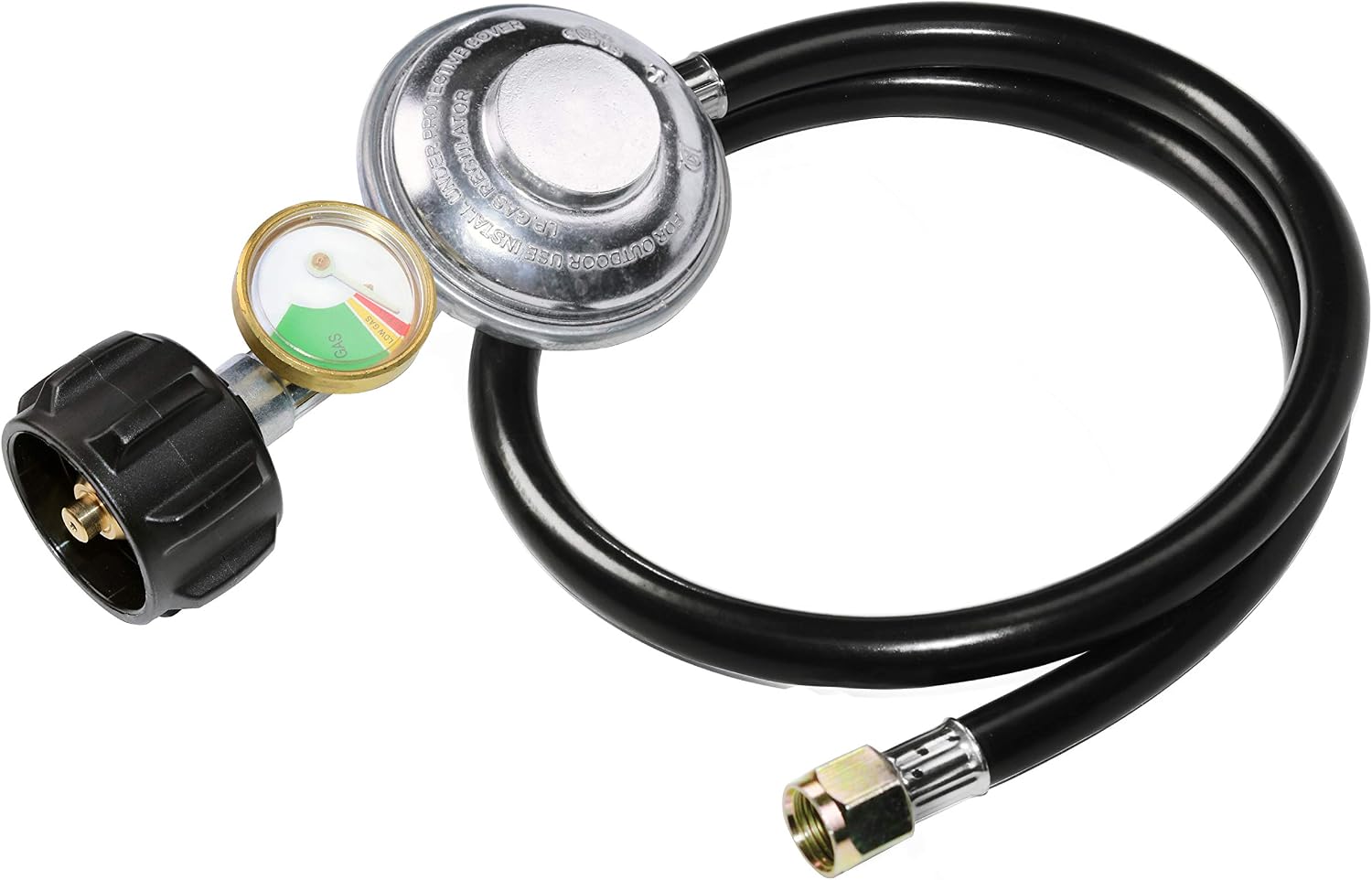 3 Feet Propane Regulator Hose with Tank Gauge for LP Gas Grill and Fire Pit