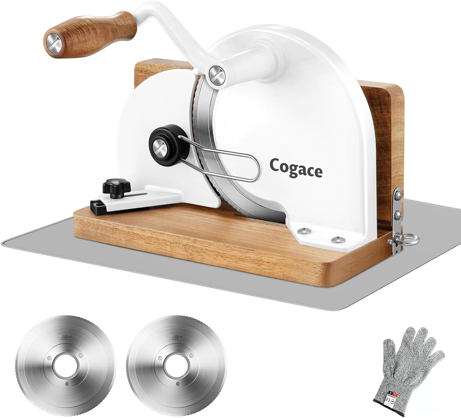 Foldable Manual Bread Slicer, 2 German RSG Blades for Homemade Sourdough