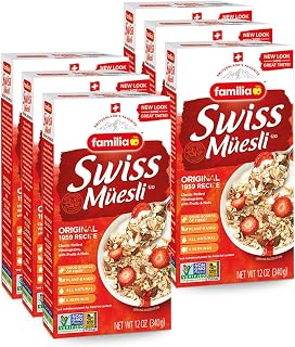 Familia Swiss Muesli Cereal, Original Recipe with Fruit and Nuts - Enjoy Hot, Cold or as Overnight Oats, 12 oz (Pack of 6)