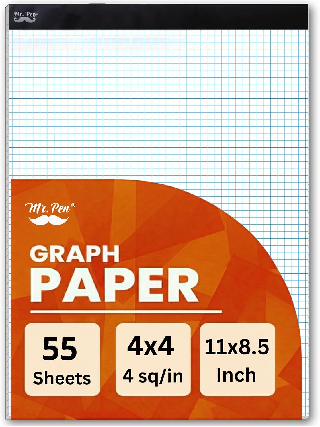 Mr. Pen- Graph Paper Pad, 8.5x11 Inches, 4x4 (4 Squares per Inch)