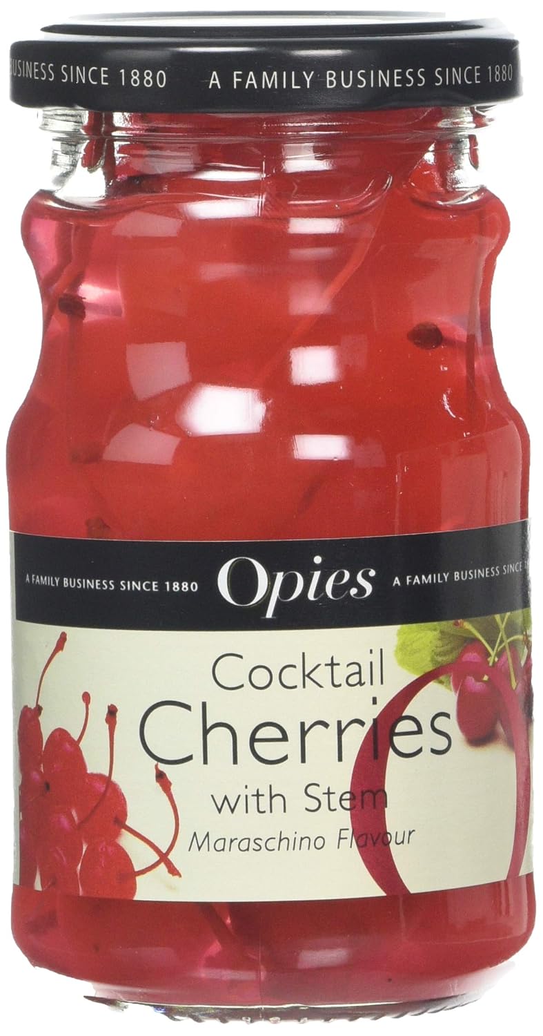 Opies Red Marachino Cocktail Cherries with Stem 225g Jar