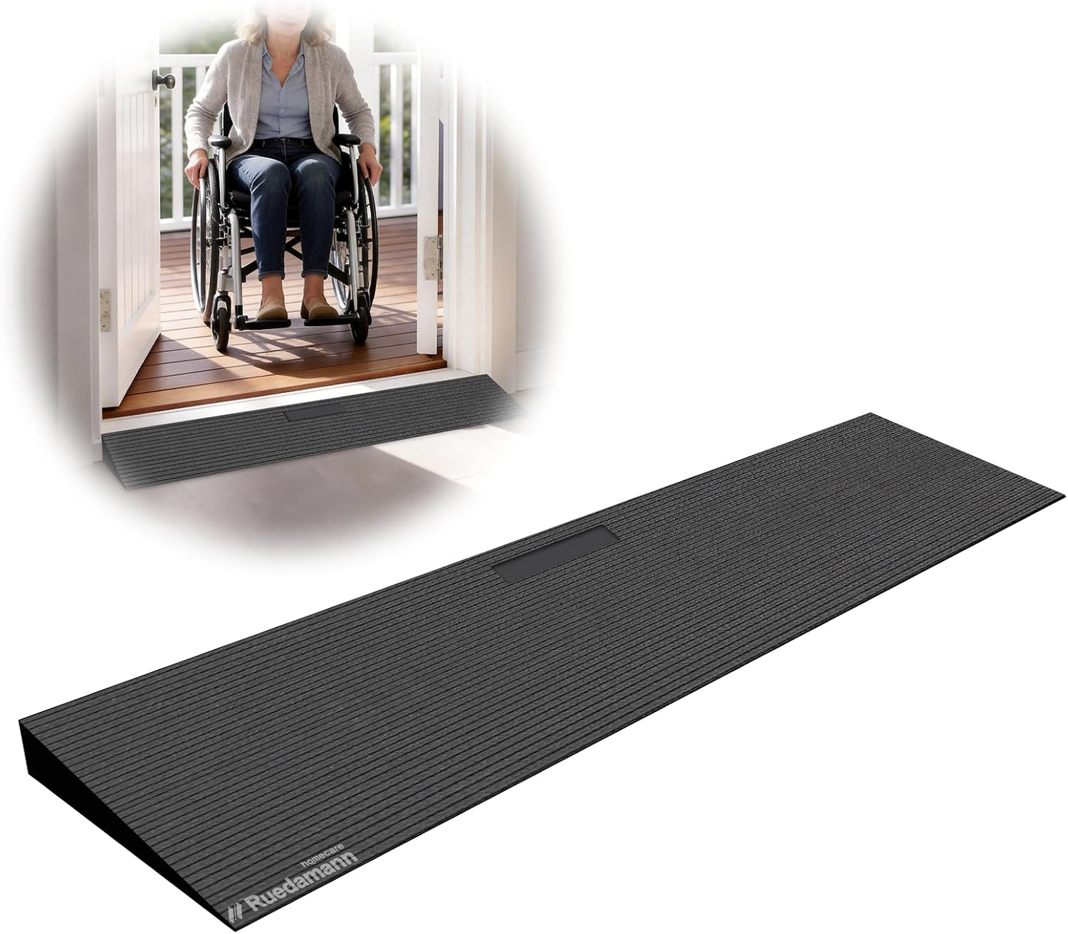 Ruedamann 3300 lbs Threshold Ramps for Doorways, 1.4" Rise Rubber