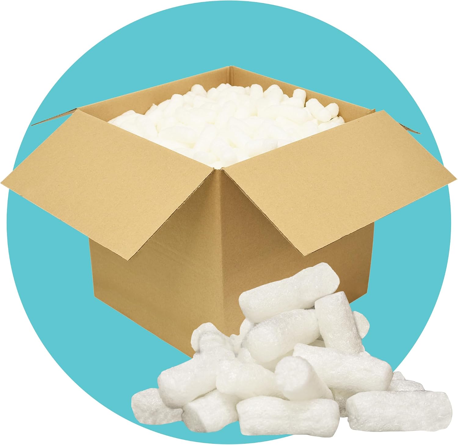 Triplast White ECO Packing Peanuts (1 Cubic Ft) - Corn Starch Based, Compostable, Biodegradable & Water-Soluble - Use as Loose Fill, Void Fill, Packing Chips & Packaging Filler for Shipping