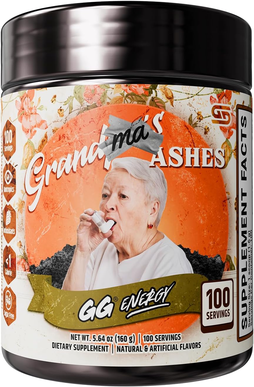 Gamer Supps GG Energy - Grandma's Ashes by Goons (100 Servings) - Keto Friendly Gaming Energy and Nootropic Blend, Sugar Free + Caffeine + Vitamins + Immune Support, Powder Drink