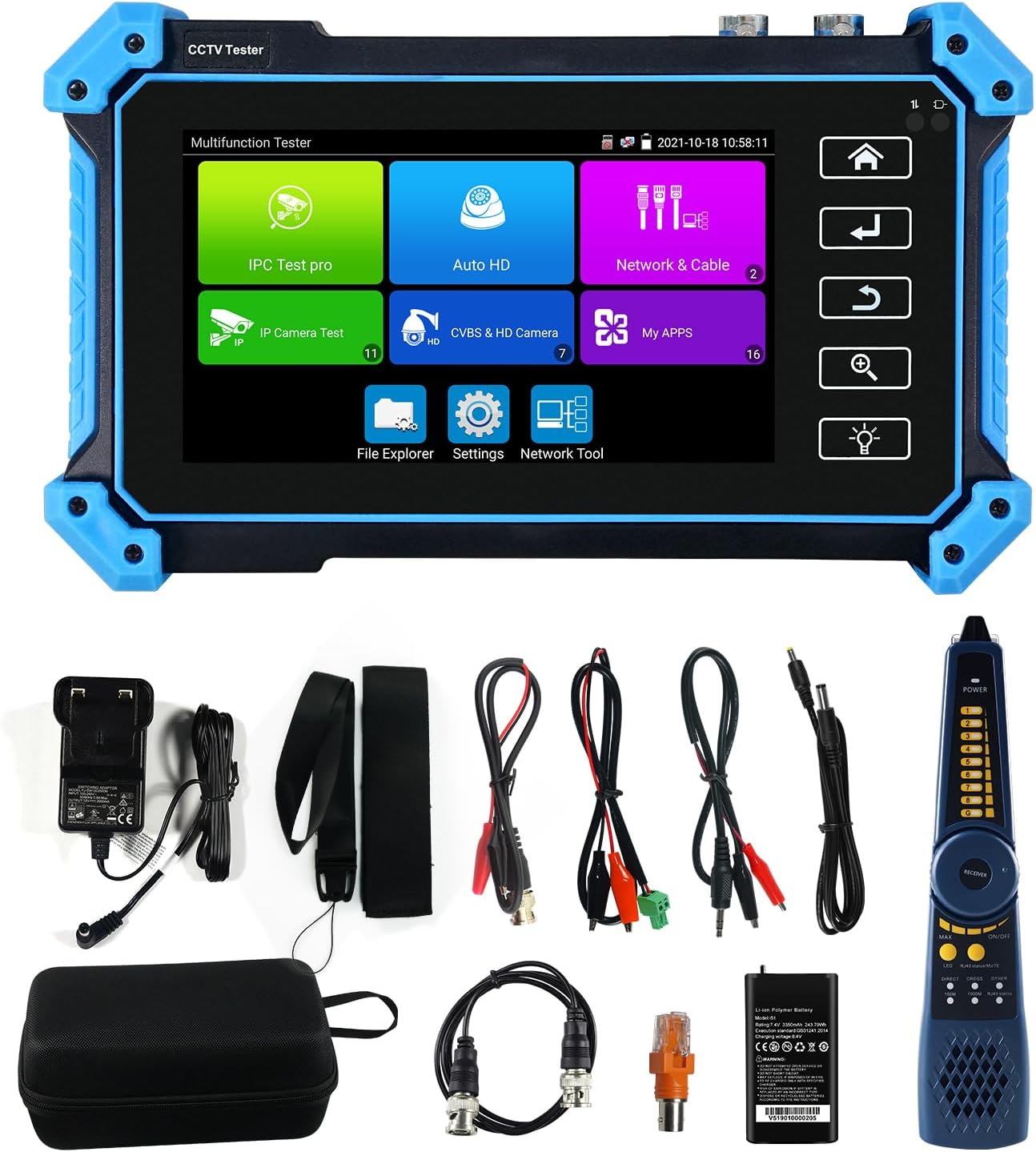IP Camera Tester with PoE, WANLUTECH CCTV Camera Test CVI TVI AHD SDI Analog Camera Test 5.4inch Touchscreen Cable Tracer RJ45 Cable TDR Test RS485 HDMI in VGA in (IPC-5200C Plus)