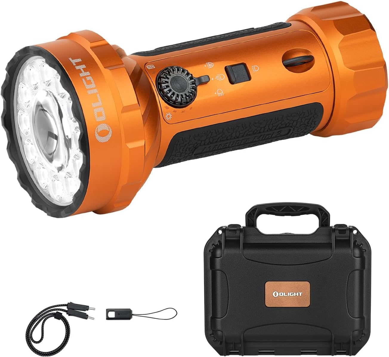 OLIGHT Marauder Mini 2 LED Torch Rechargeable, 5 Lighting Modes, Orange