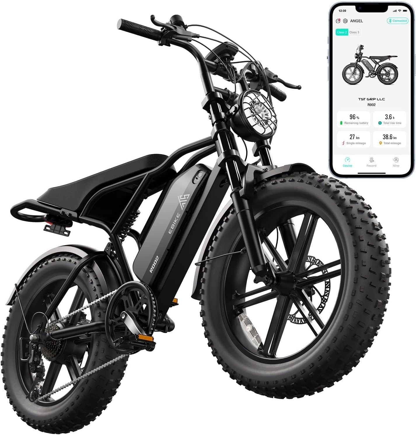 TST Electric Bike for Adults 1500W Peak 20" Fat Tire All-Terrain E-Bike 60/110 Miles Electric Dirt Bike - 48V 15/25 AH Battery Tested to UL 2849 Powered Electric Bicycle