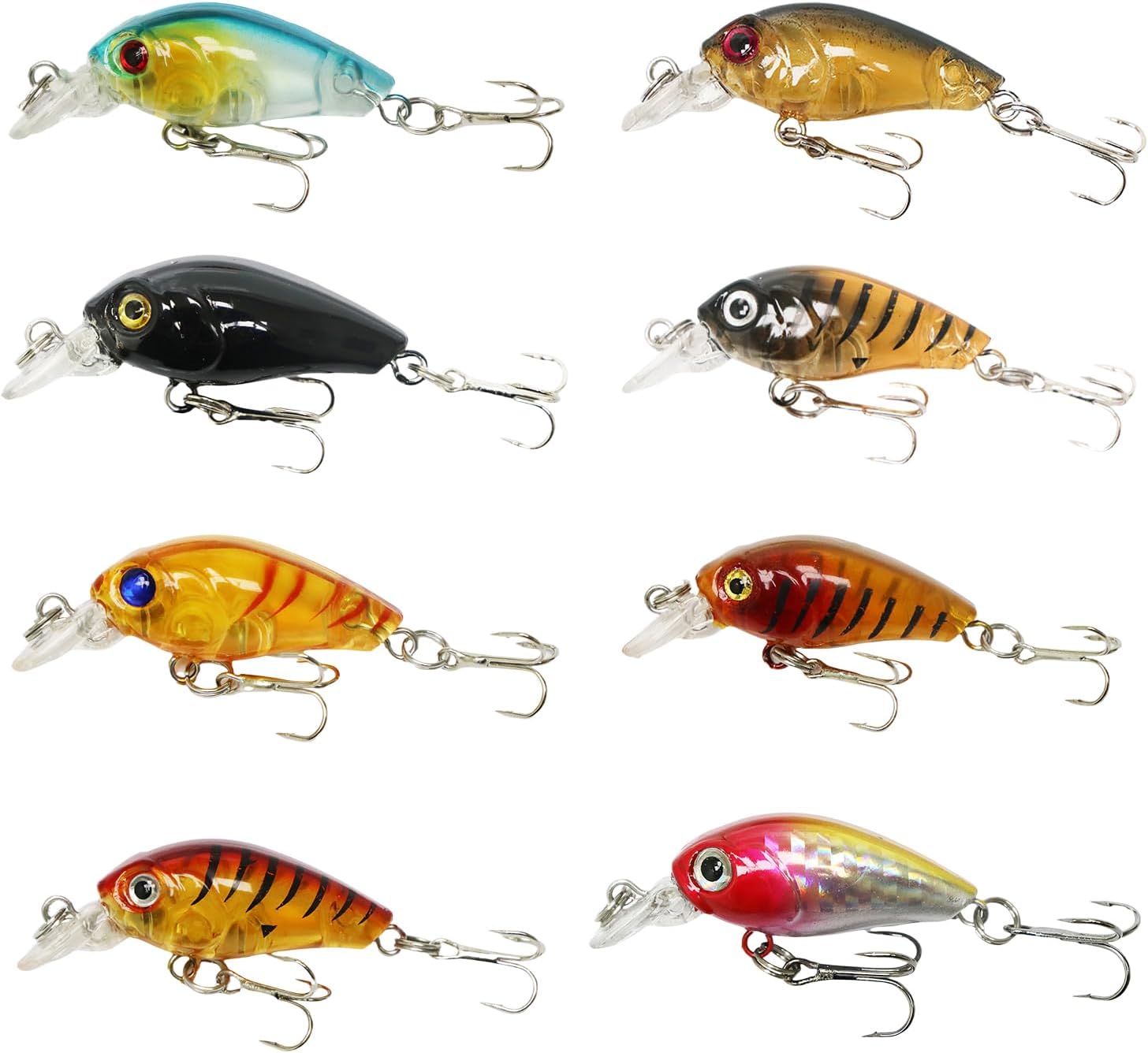 Fishing Bait Set, Fishing Lures for Pike and Perch Trout 3D Fishings Lure Vivid Fishings Tools with Double Hooks for Angling Enthusiast