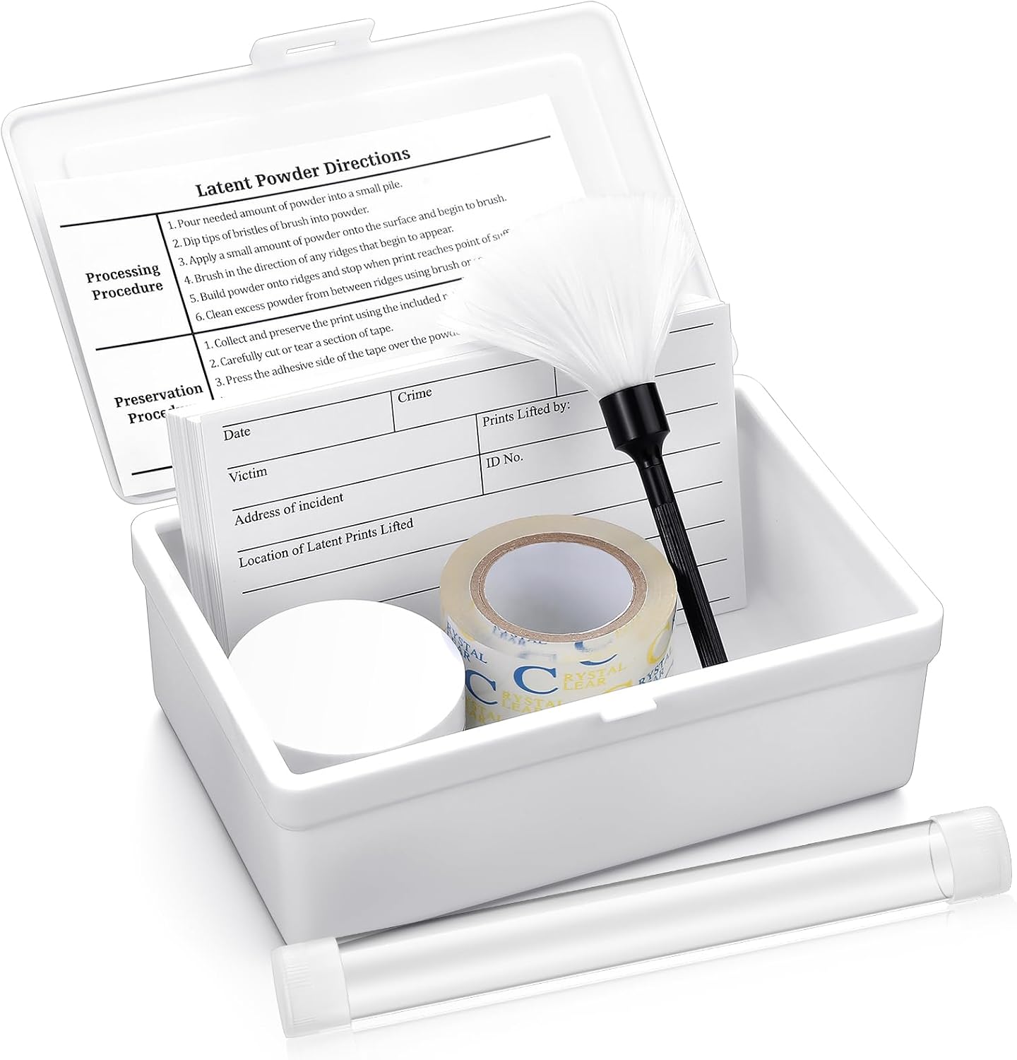 Leelosp Fingerprint Kit Bichromatic Powder Forensic Science Dusting