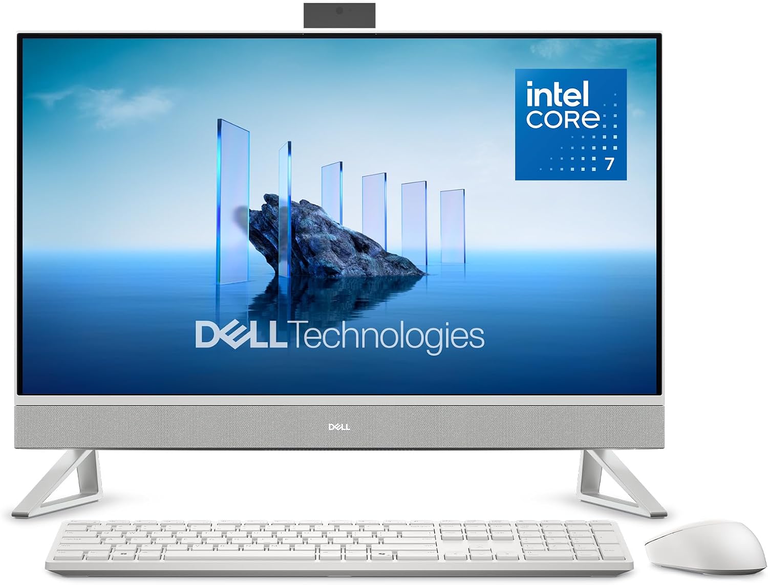 Dell 27 All-in-One Desktop ec27250-27-inch FHD (1920 x 1080) Display, Intel Core 7 Processor 150U, Graphics, 16GB DDR5 RAM, 1TB SSD, Windows 11 Home, Onsite Service - White